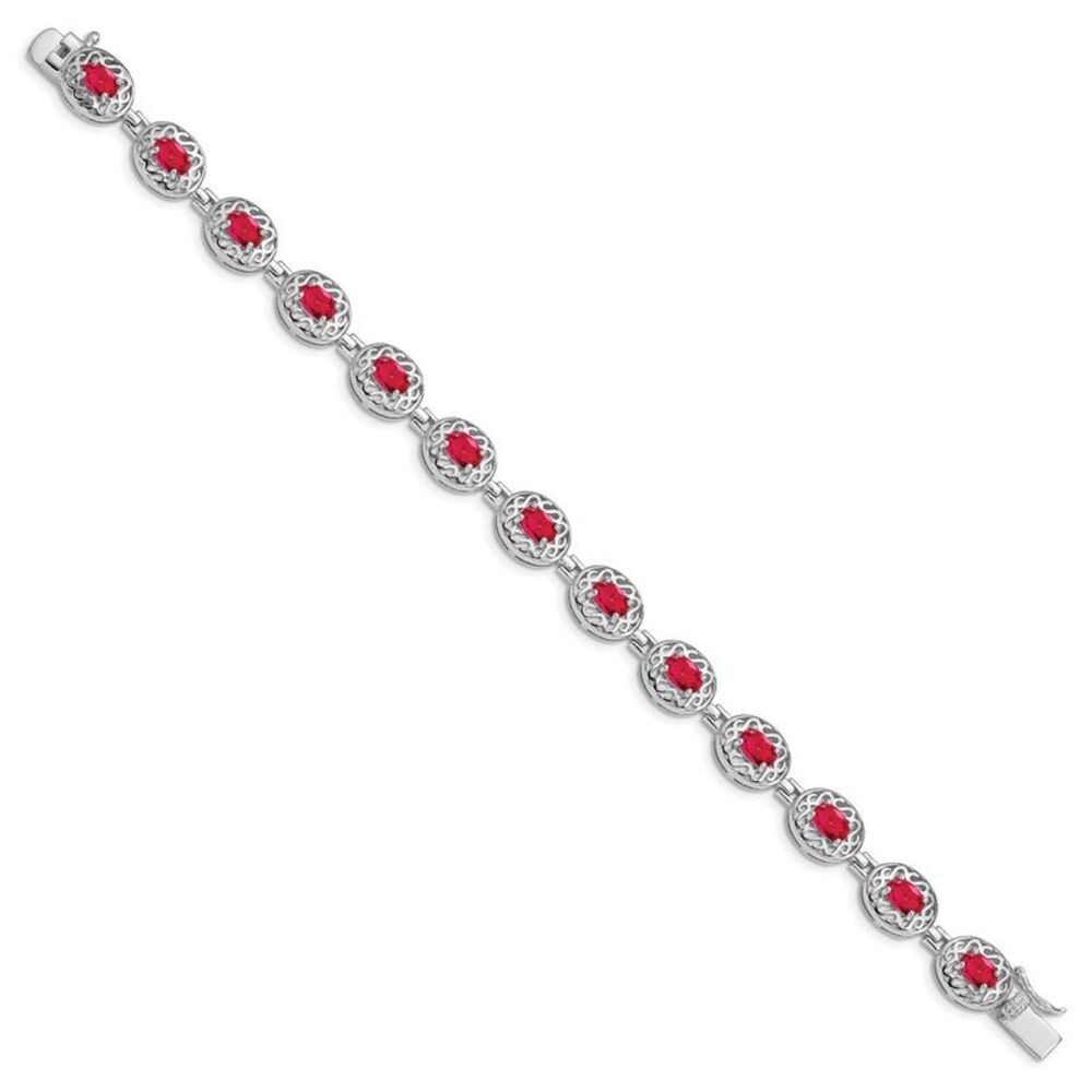 Kazi Luxury Sterling Silver Rhodium-Plated Ruby B… - image 2